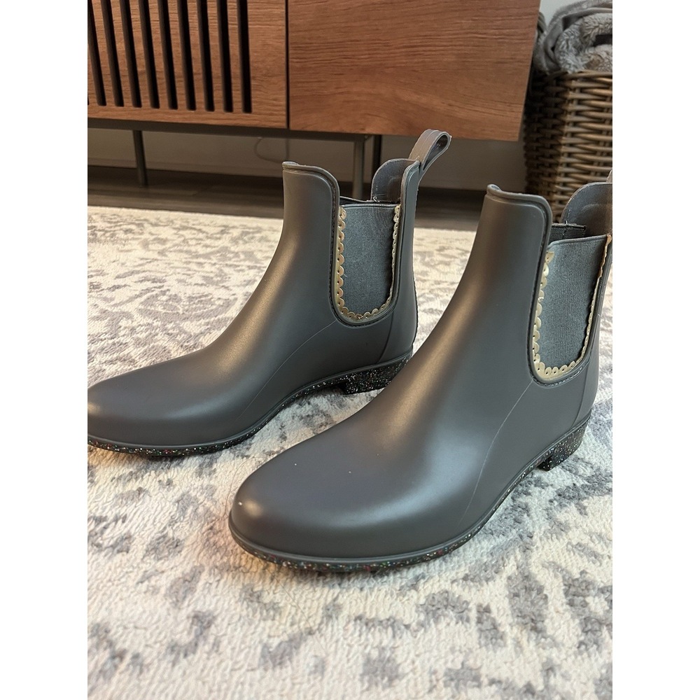 Jack Rogers Women's Gray Glitter Some Sallie Rain Boots Waterproof Size 9‎
